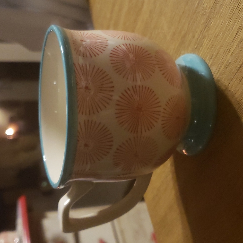 4 Pioneer Woman Flea Market Happiness Red/Turquoise Decorated Mug